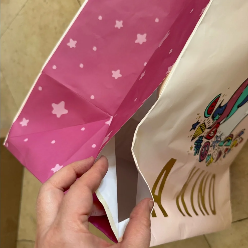 Extra large unicorn gift bag pink